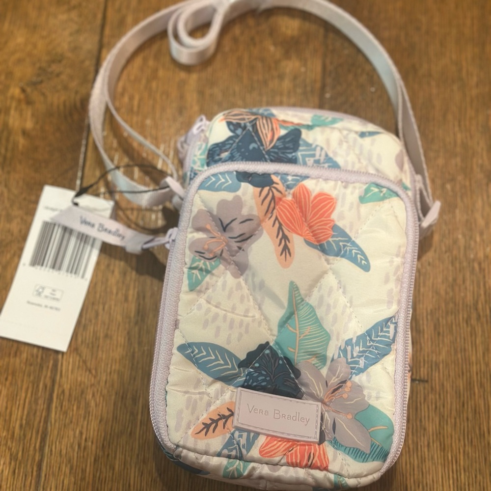 Vera Bradley Tropical Floral RFID Petite Cellphone Crossbody